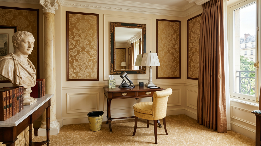 Lot 590: A Regency Style Mahogany Lyre-Leg Dressing Table / Desk and Coordinating Chair Built from high-grade