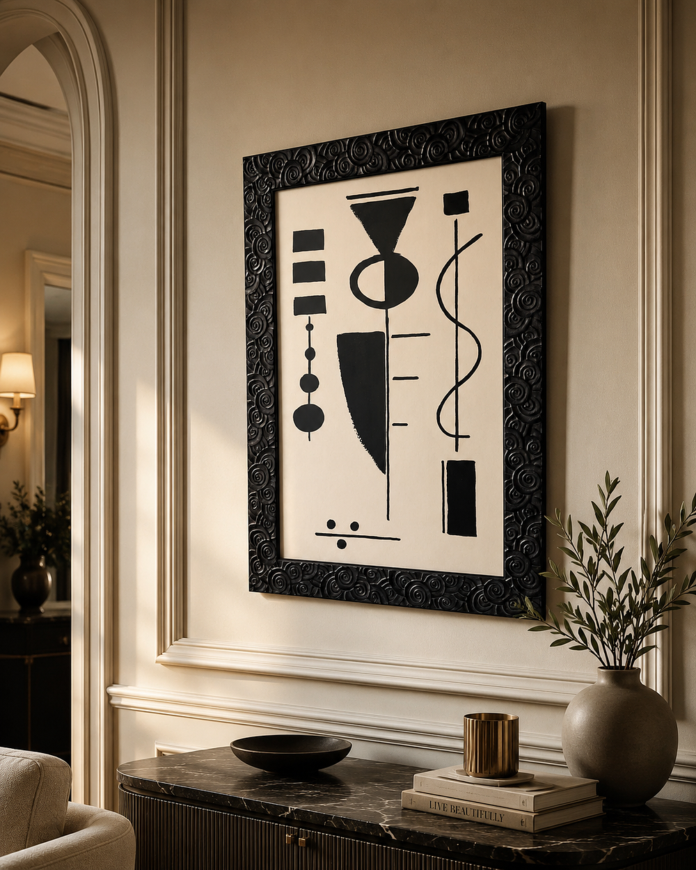 Lot 629: Framed Abstract Print, After 'Formspiel' (c.1948) by Max Ackermann