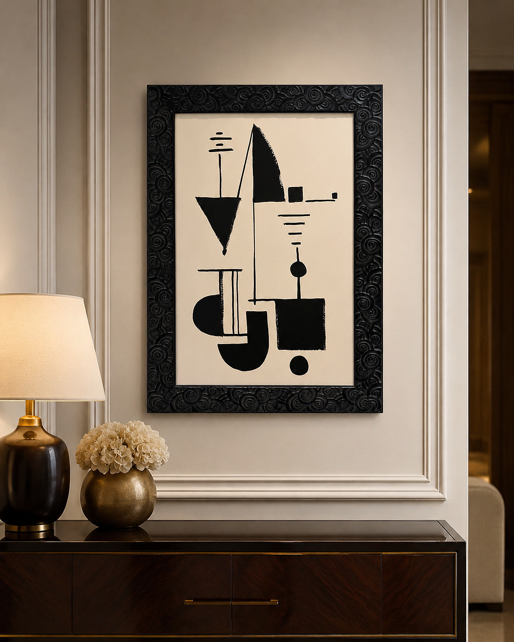 Lot 907: Framed Abstract Print, After 'Formspiel' (c.1948) by Max Ackermann