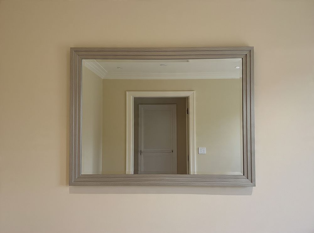 Lot 942: A large contemporary silver mirror
