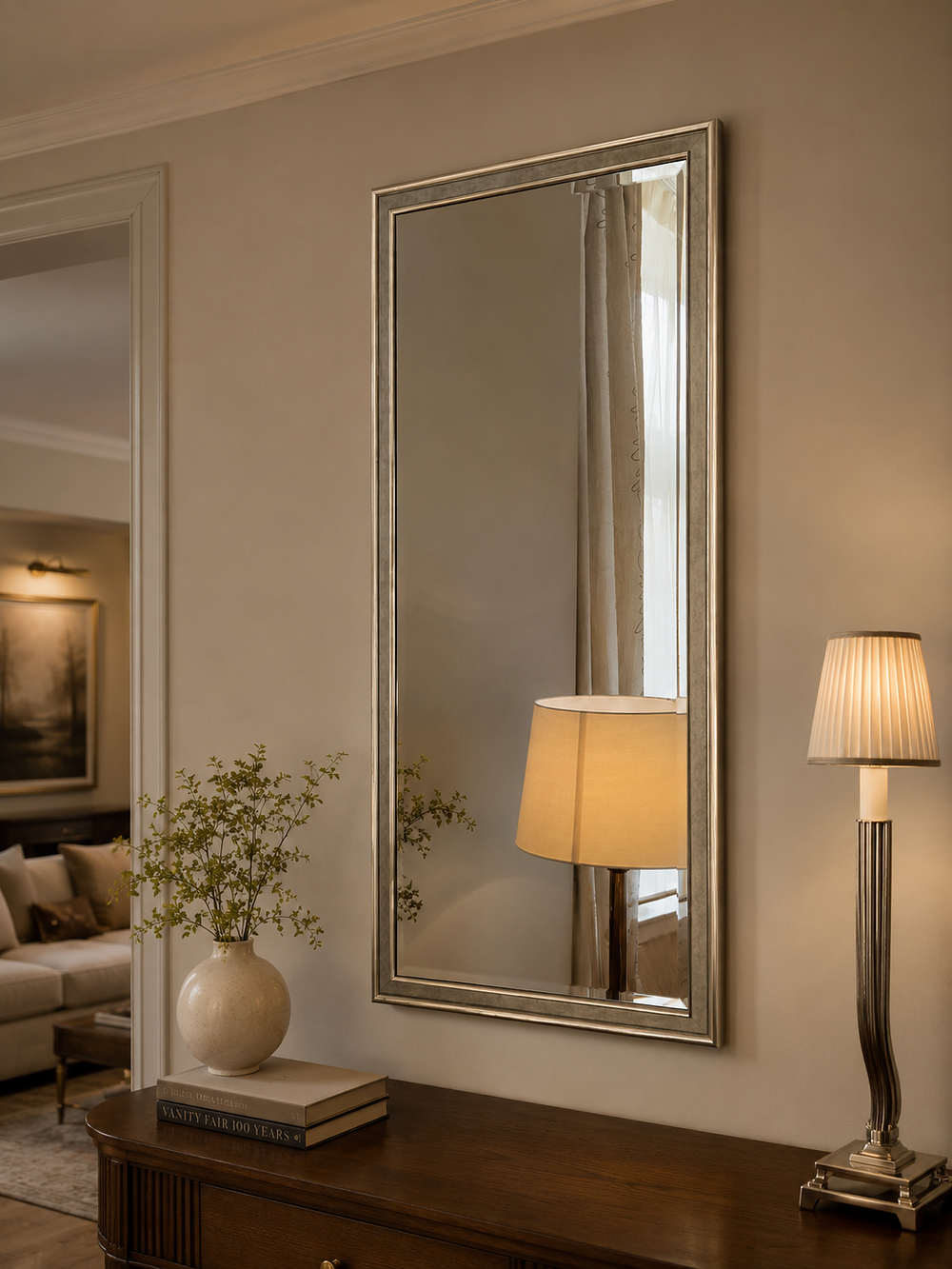 Lot 990: A Contemporary Silver-Gilt Mirror