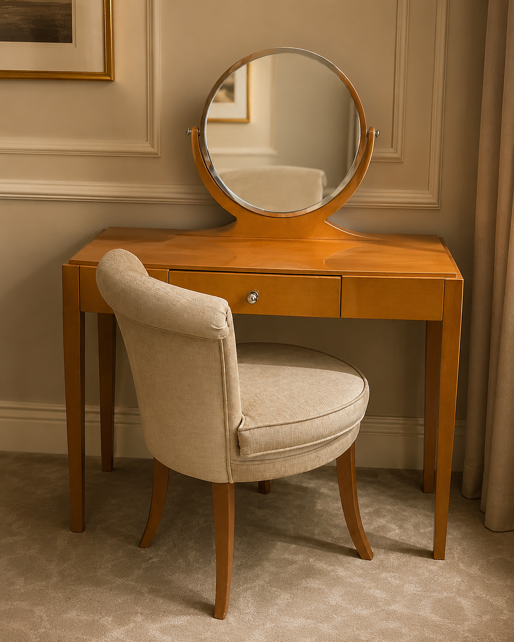 Lot 995: A Luxury Art Deco Style Birds Eye Maple Dressing Table