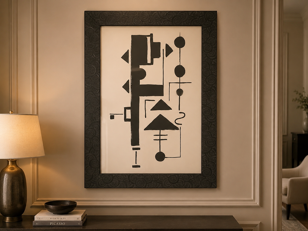 Lot 1128: Framed Abstract Print, After 'Formspiel' (c.1948) by Max Ackermann