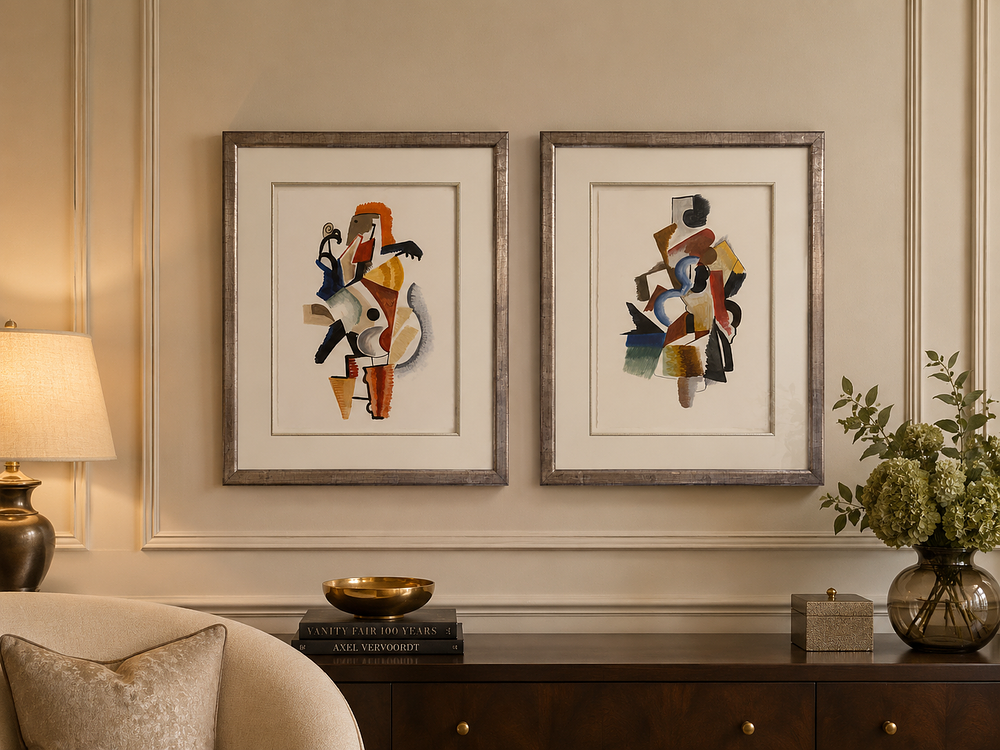 Lot 1164: A set of 2 x Cubist Graphic Art Print After Albert Gleizes (1881–1953)
