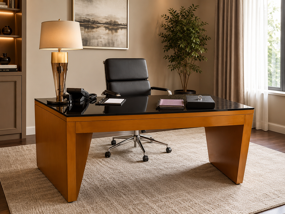 Lot 1207: An Art Deco style executive writing desk by the luxury Italian manufacturer Francesco Molon
