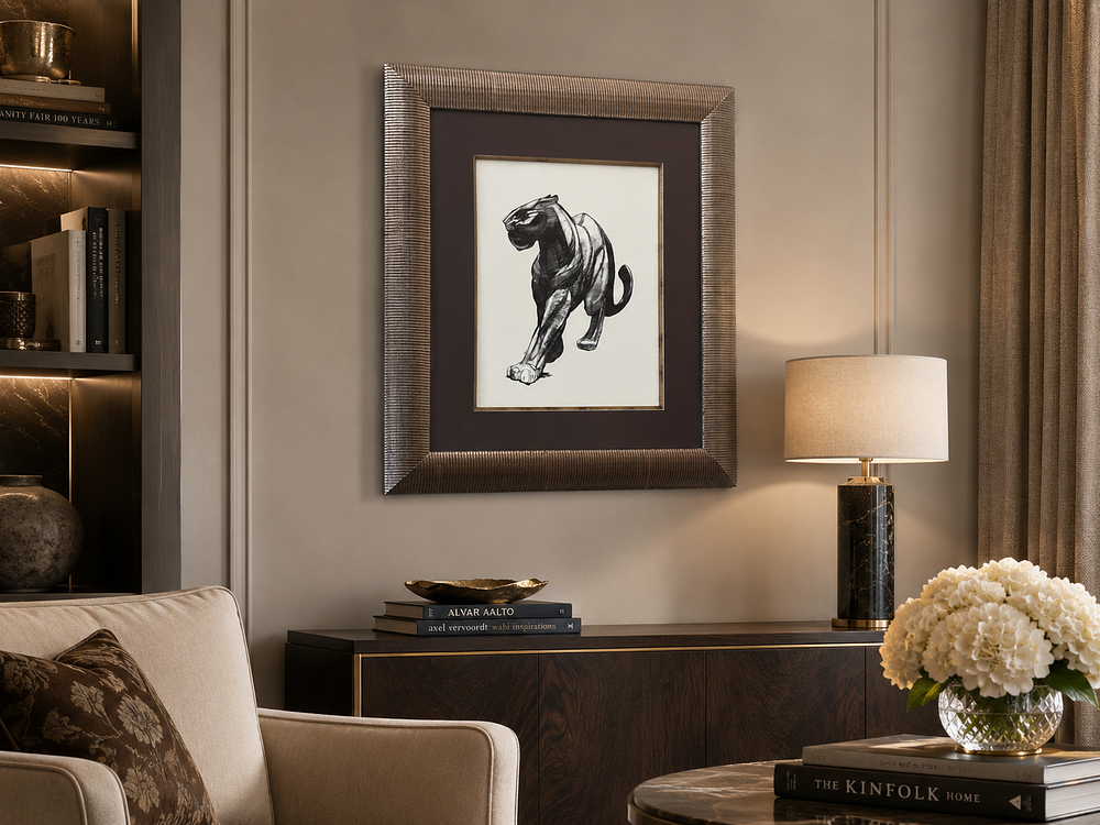 Lot 1217: 1 x Art Deco Style Black Panther Print, After Paul Jouve