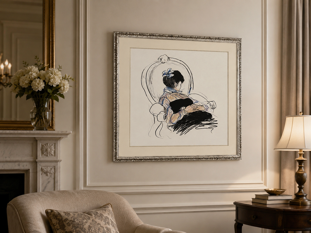 Lot 1257: A Large Framed Fine Art Print after Gustav Klimt