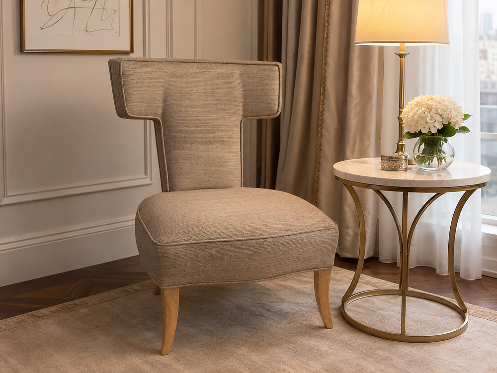 Lot 1277: A Contemporary Tailored 'T-Back' Accent Chair