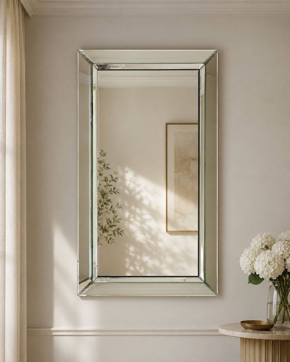 Lot 1694: A Contemporary Venetian Style All-Glass Bevelled Wall Mirror