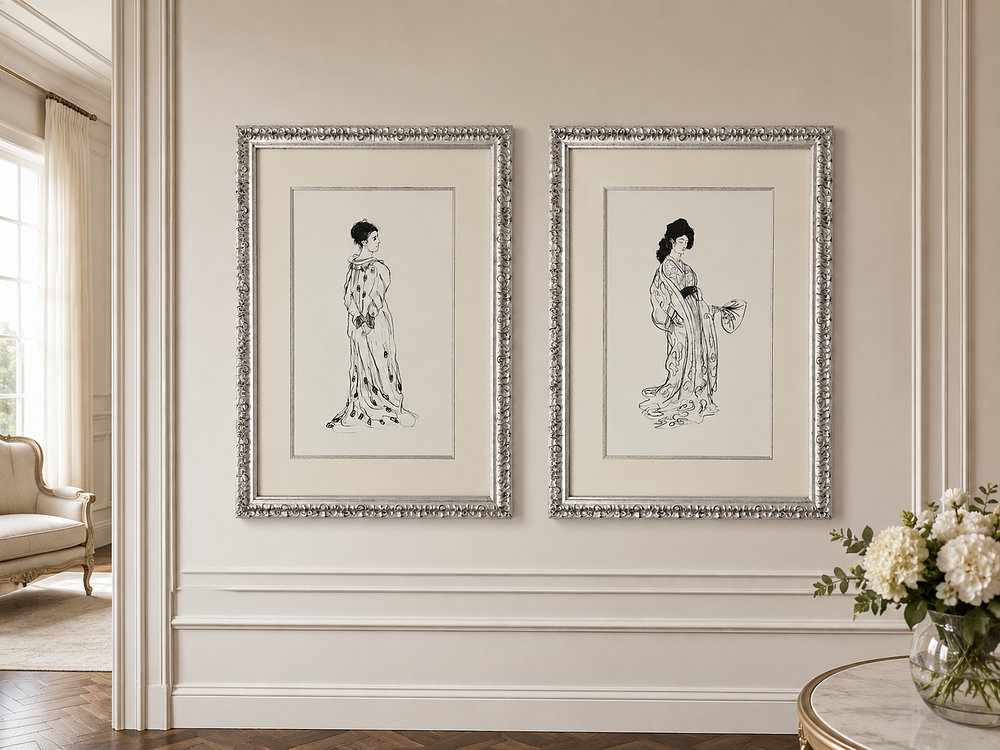 Lot 1708: A Pair of Framed Fine Art Prints After Gustav Klimt
