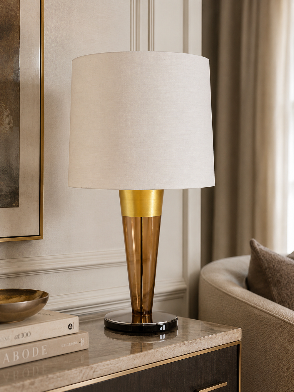 Lot 1822: A "Sara" Murano Glass Table Lamp by Barovier & Toso high-end designer table lamp in the Sara