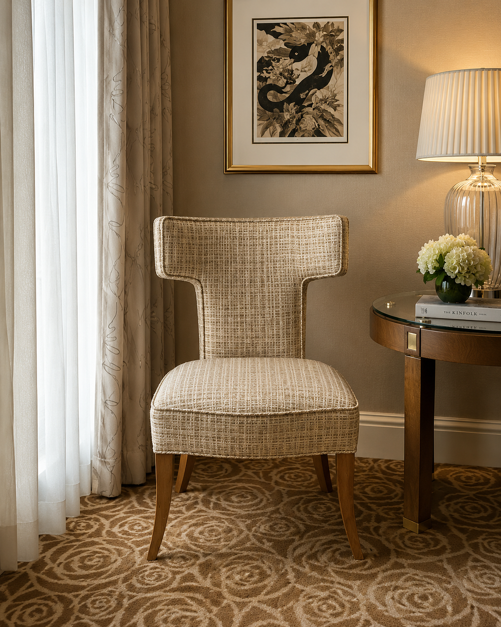 Lot 1845: A Contemporary Tailored 'T-Back' Accent Chair