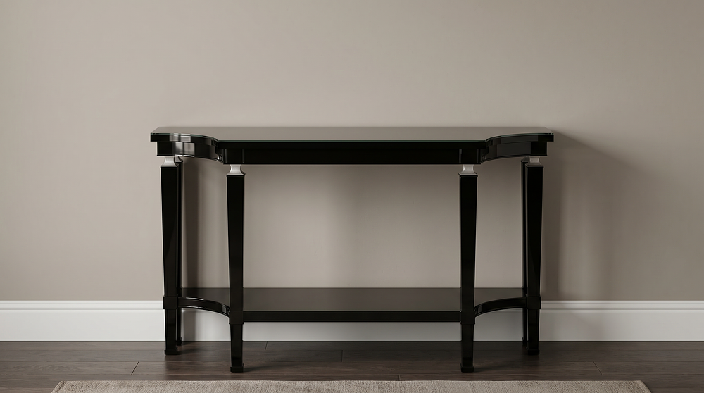 Lot 2031: Art Deco Style Black Gloss Console Table by Francesco Molon, Italy