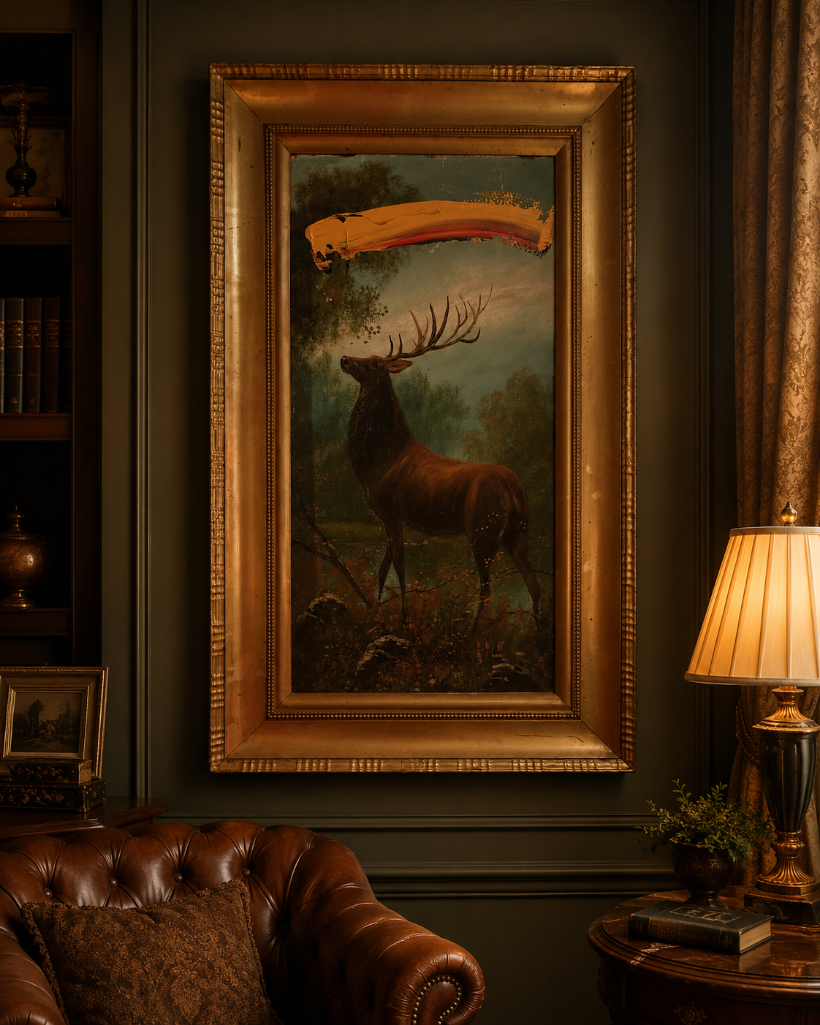 Lot 302: A Contemporary "Altered Art" Painting –