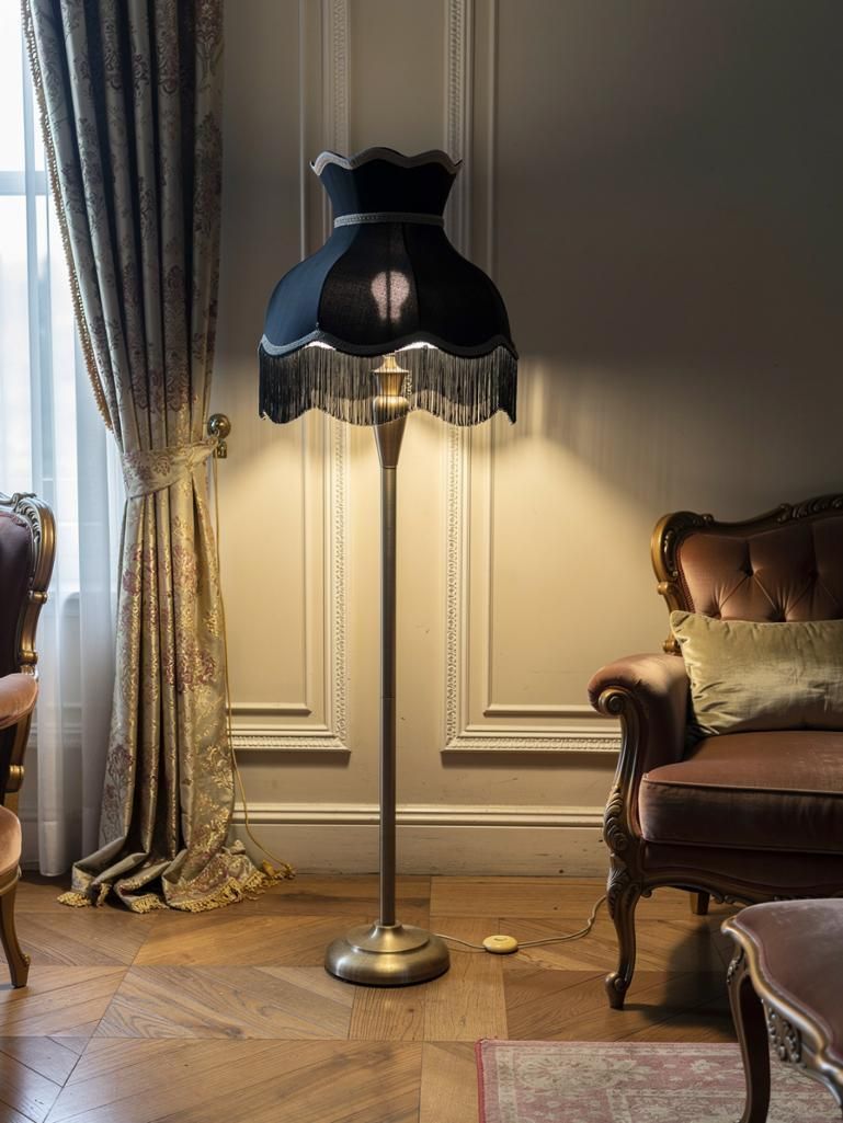 Lot 329: A Traditional Edwardian Style Brass Standard Floor Lamp