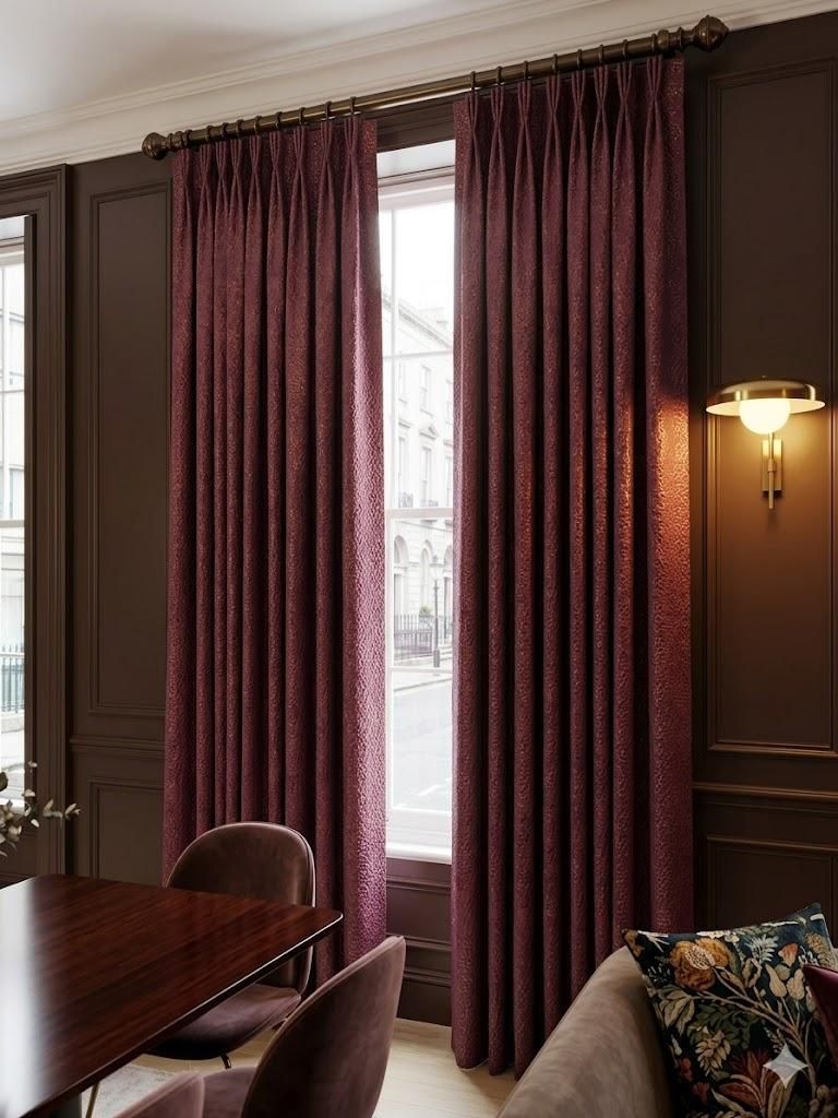 Lot 398: A Set of Four High-End Tailored Interlined Curtain Panels – Lelièvre "Écaille de Chine" Fabric