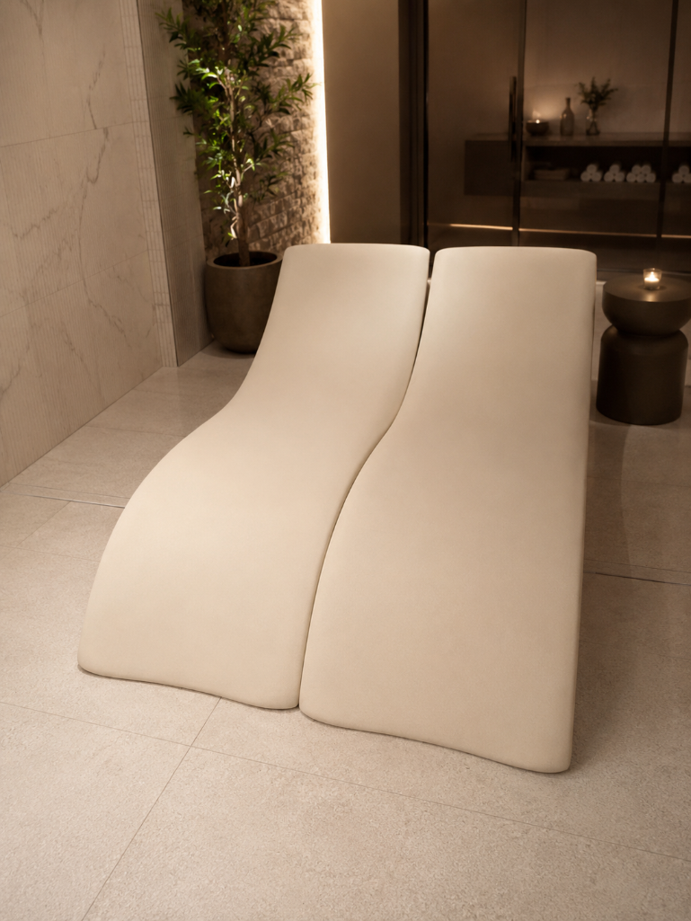 Lot 591B: Myyour Cloe Italian Designer Sun Lounger premium "Cloe" ergonomic sun loungers designed by
