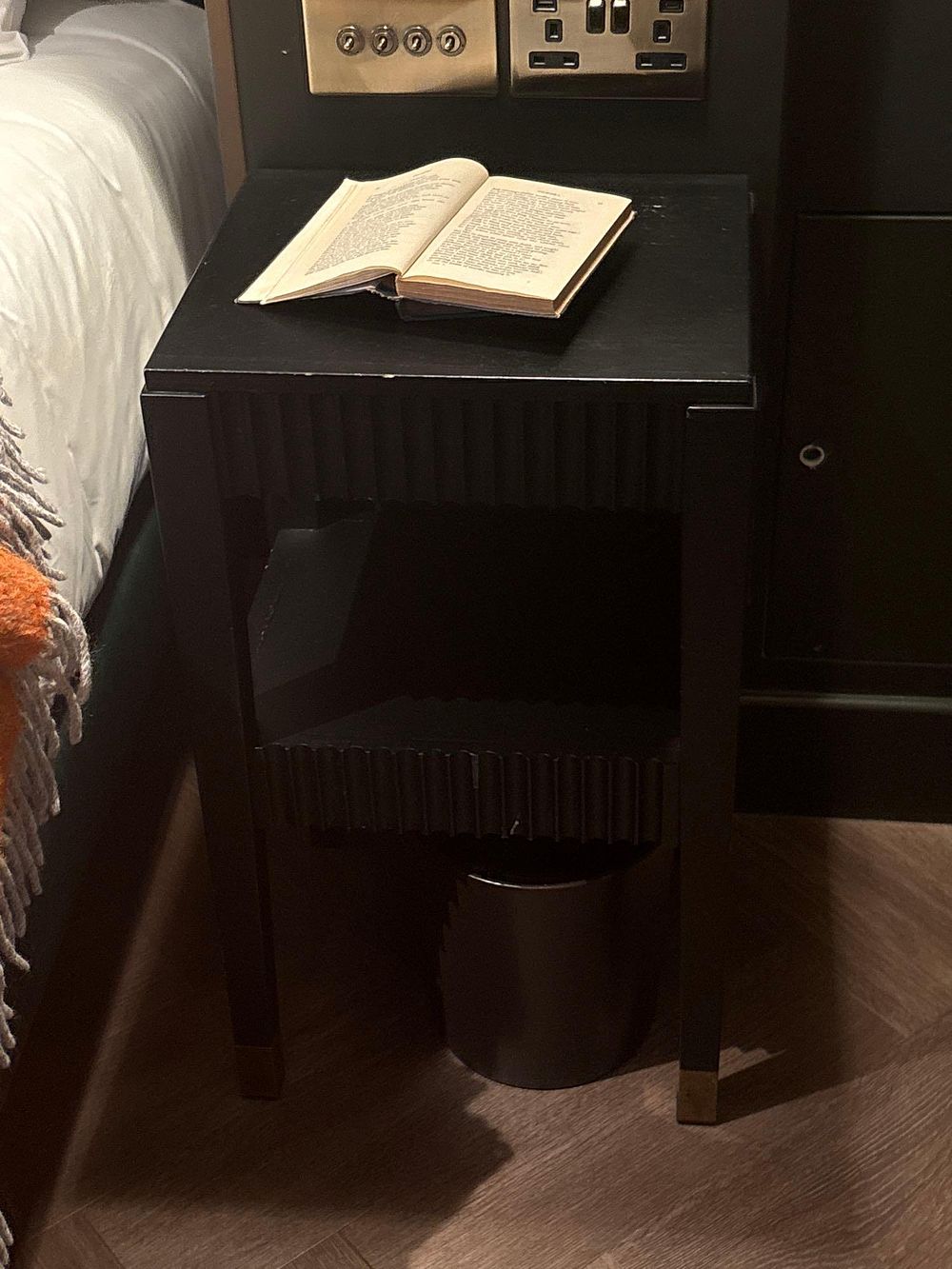 Lot 1365: Pair of Black Fluted Bedside Tables by Curtis contemporary bedside tables