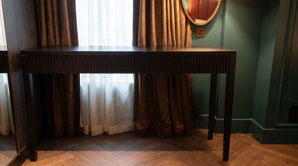Lot 1717: Curtis UK Contemporary Black Console Table sleek