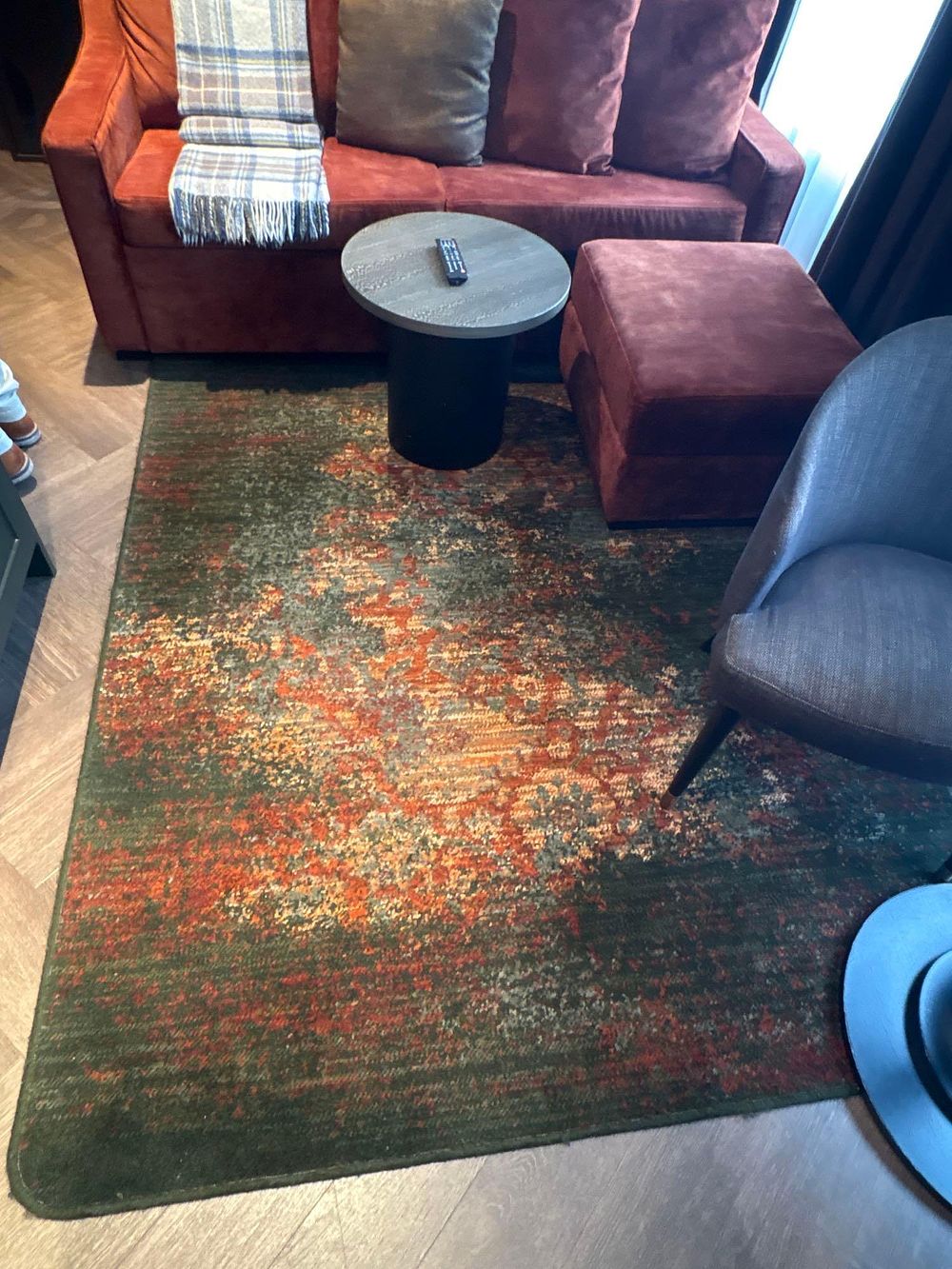 Lot 1870: Custom Abstract Distressed Area Rug by Bergman Design House & Ulster Carpets