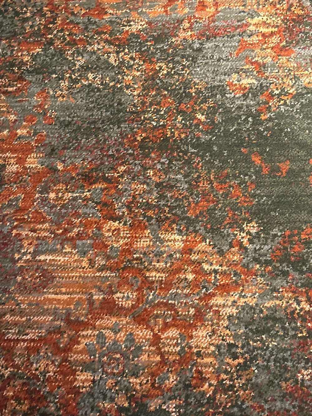 Lot 1887: Custom Abstract Distressed Area Rug by Bergman Design House & Ulster Carpets