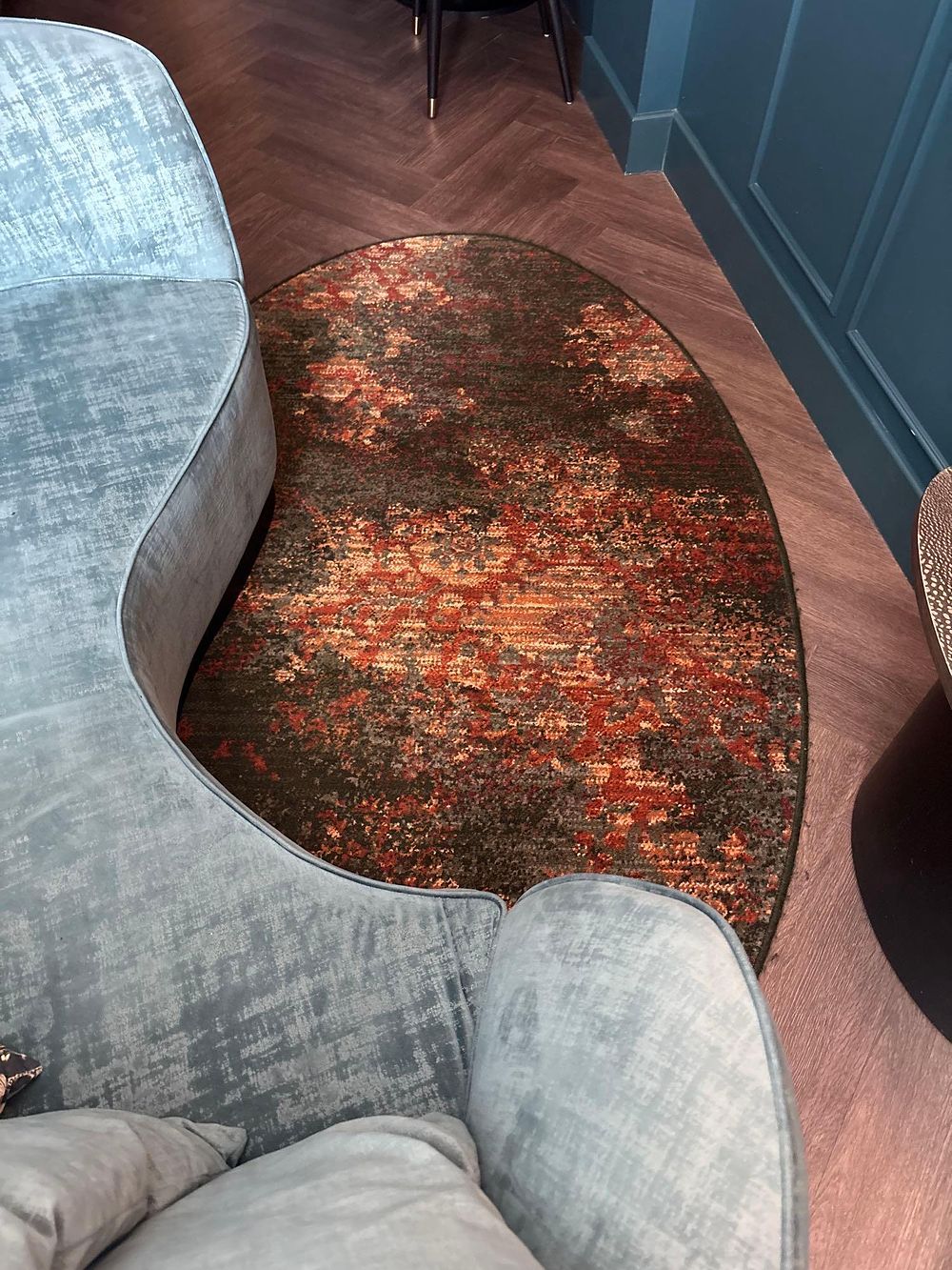 Lot 1967: Custom Abstract Oval Area Rug by Bergman Design House & Ulster Carpets Add a vibrant
