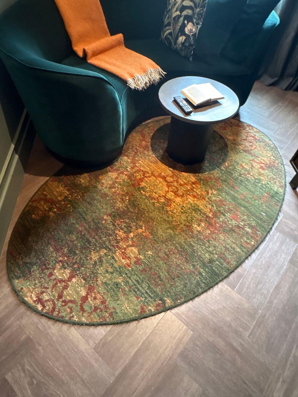 Lot 1969: Custom Abstract Oval Area Rug by Bergman Design House & Ulster Carpets Add a vibrant