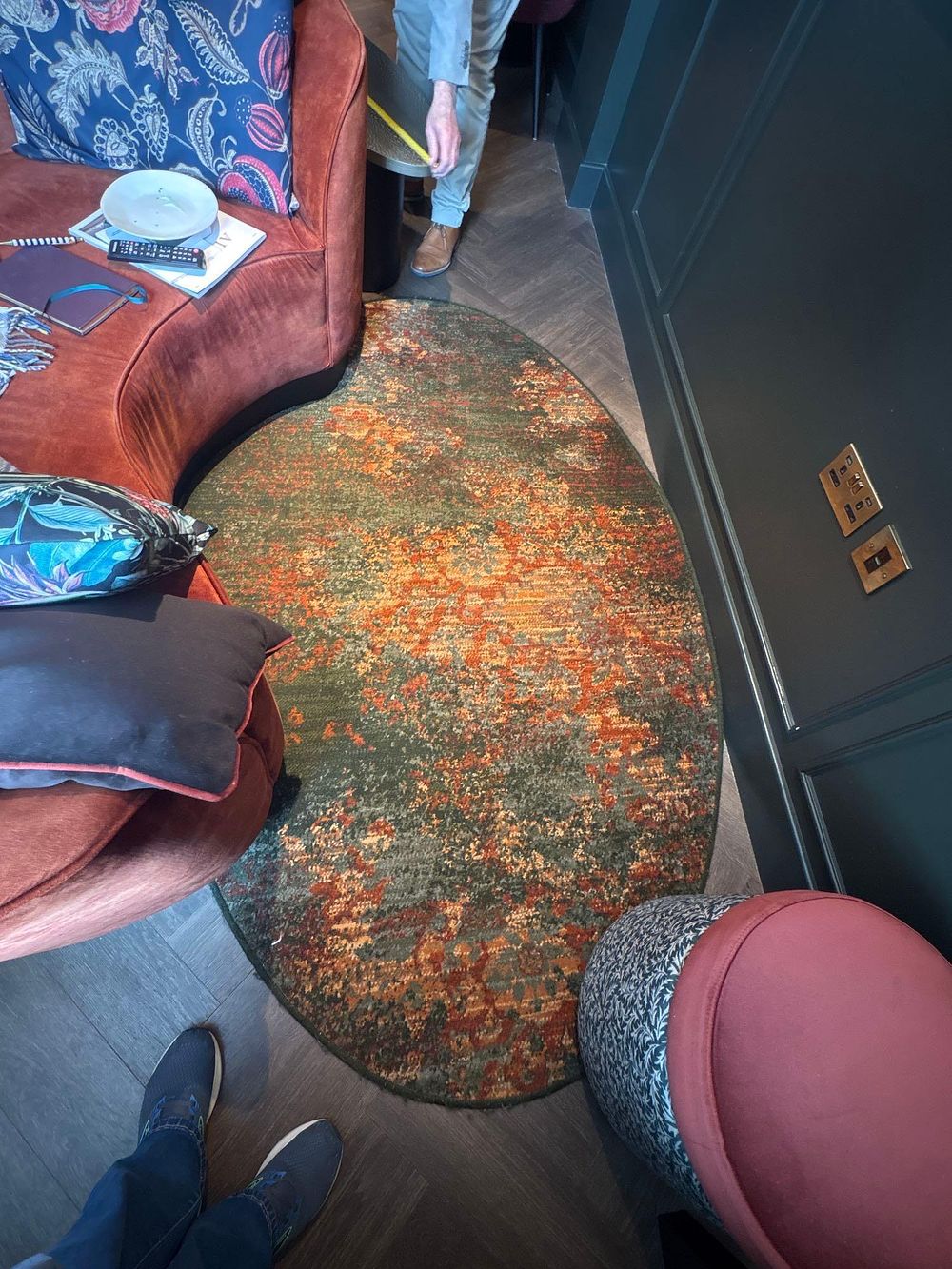 Lot 1979: Custom Abstract Oval Area Rug by Bergman Design House & Ulster Carpets Add a vibrant