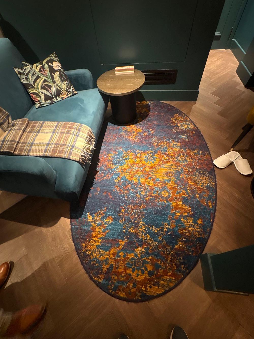 Lot 2009: Custom Abstract Oval Area Rug by Bergman Design House & Ulster Carpets Add a vibrant