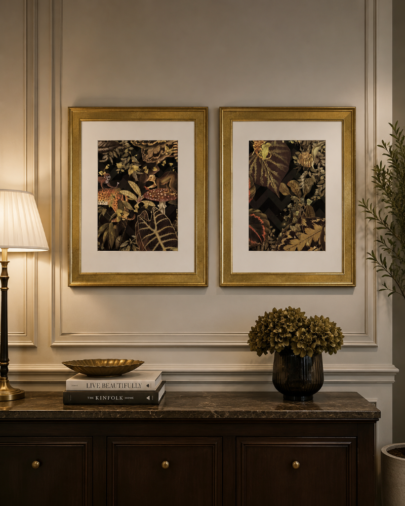 Lot 2440: 2 x framed wall art prints