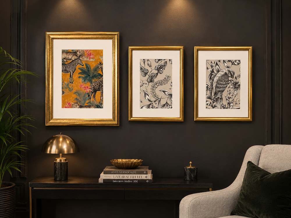 Lot 2480: 3 x framed wall art prints