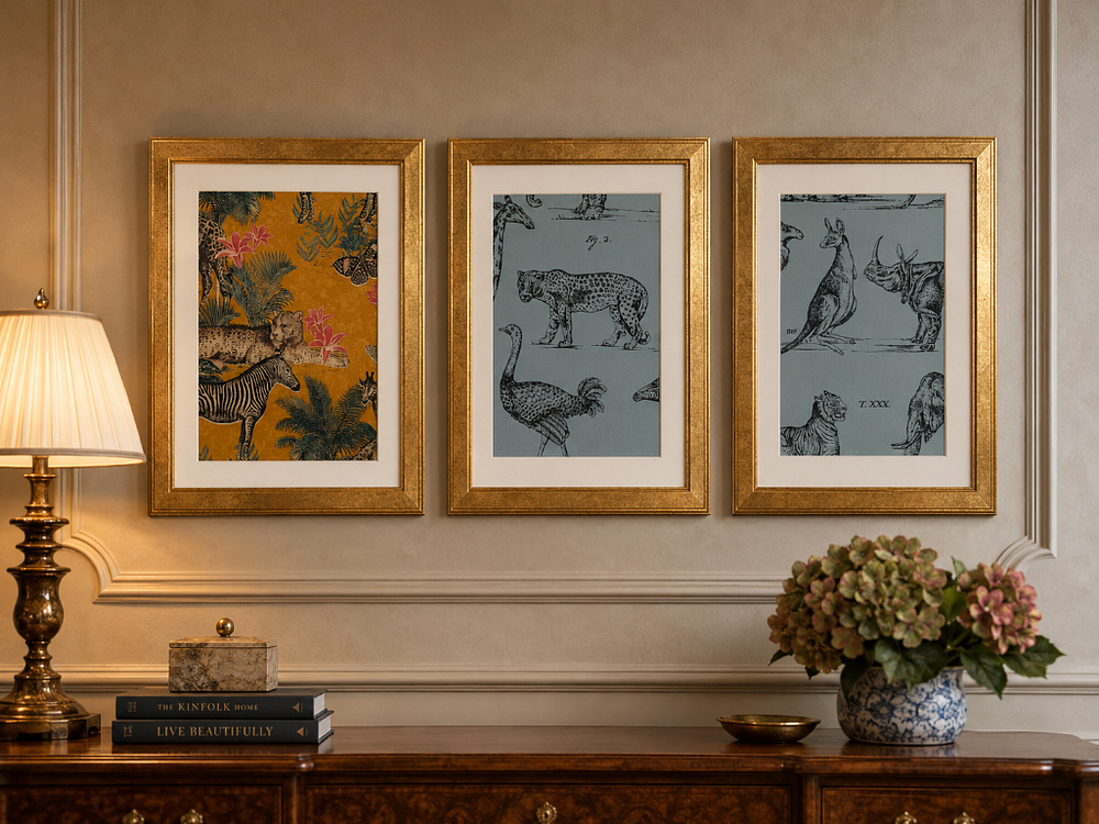 Lot 2488: 3 x framed wall art prints