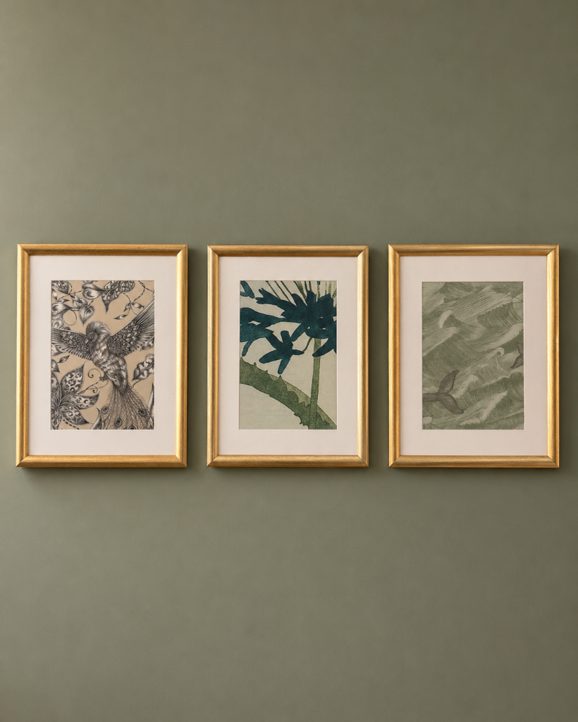 Lot 2490: 3 x framed wall art prints