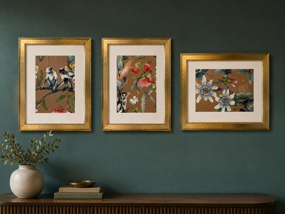Lot 2494: 3 x framed wall art prints