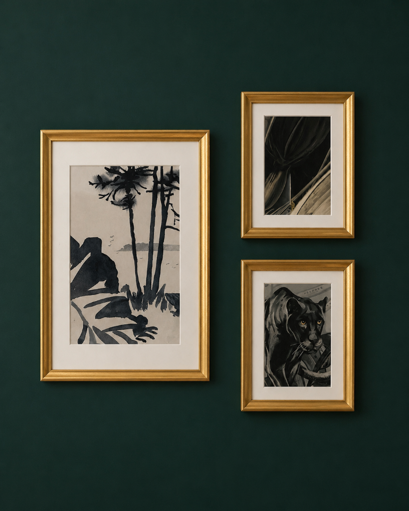 Lot 2498: 3 x framed wall art prints