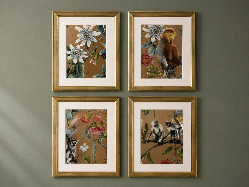Lot 2506: 4 x framed wall art prints