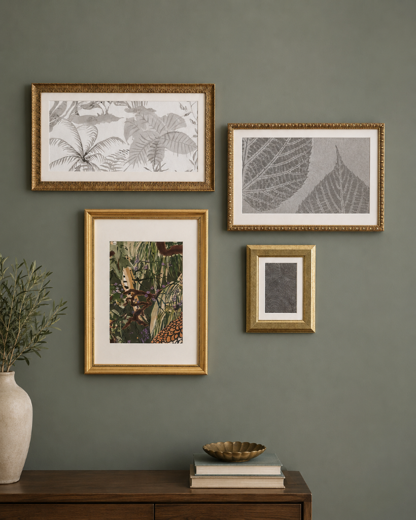 Lot 2514: 4 x various framed art prints 34x46/19 x 25/43 x 29/ 50 x 30cm