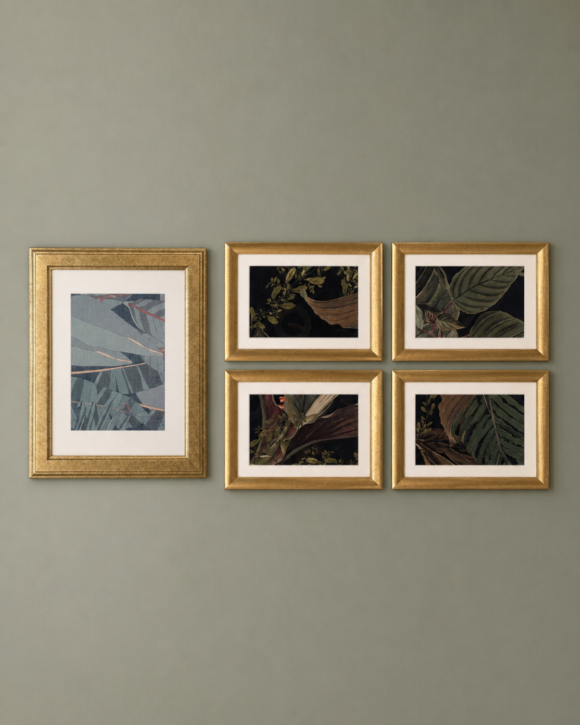 Lot 2516: 5 x framed wall art prints