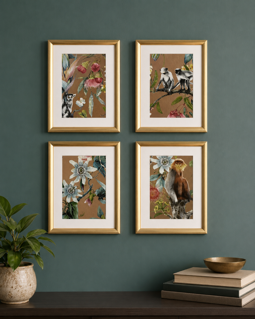 Lot 2518: 4 x framed wall art prints