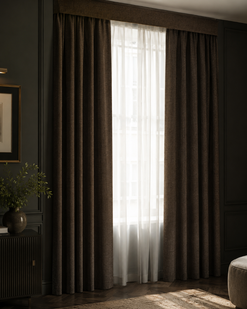 Lot 2568: 3 x pairs full lined pencil pleat drapes span 110 x 230cm drop