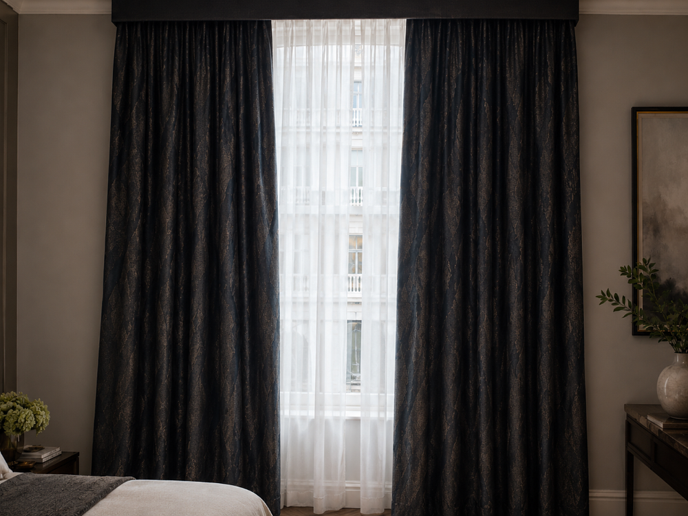 Lot 2590: 3 x pairs of lined pencil pleat drapes 110 x 230cm