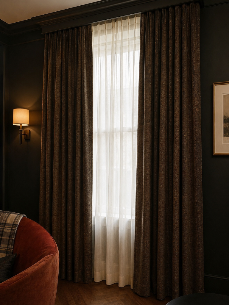 Lot 2598: A pair of fully lined pencil pleat drapes 140 x 190cm