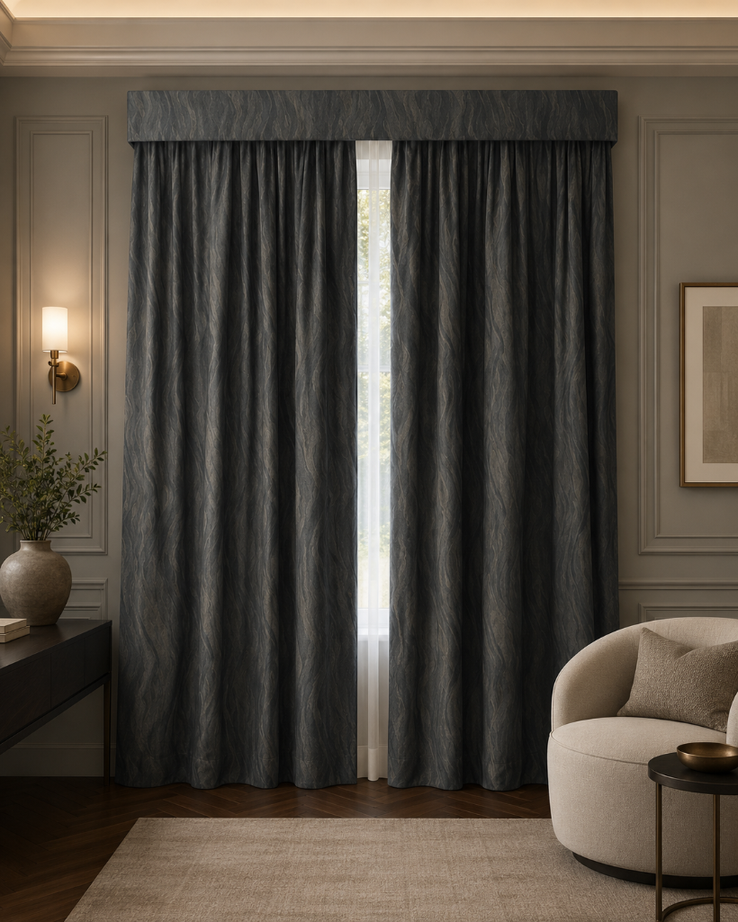 Lot 2647: A pair of fully lined pencil pleat drapes 140 x 200cm