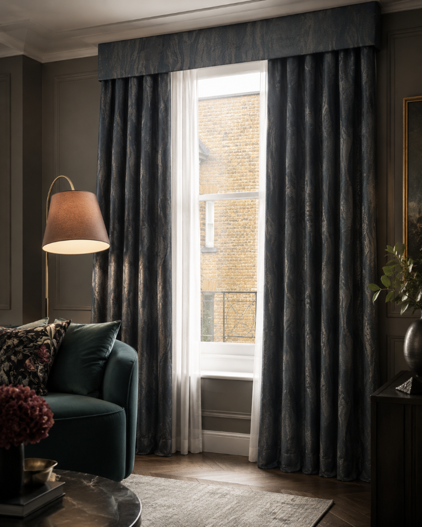 Lot 2655: A pair of fully lined pencil pleat drapes 150 x 240cm