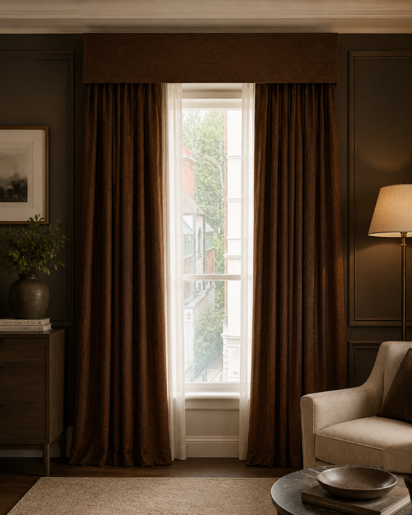 Lot 2669: A pair of fully lined pencil pleat drapes span 90 x 240cm