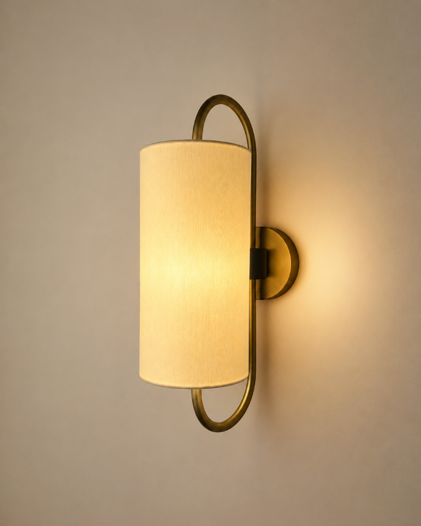 Lot 2942: Pair of Chelsom 'Marlow' Wall Lights in Golden Bronze & Matt Opal Glass (MA/9/W1) Acquire a touch of