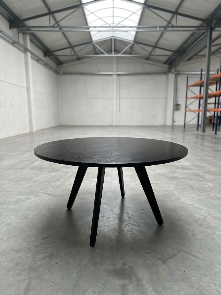 Lot 617: * Bespoke Tom Dixon Design Research Studio Round Slab Black Dining Table (Ex-Sea Containers London)