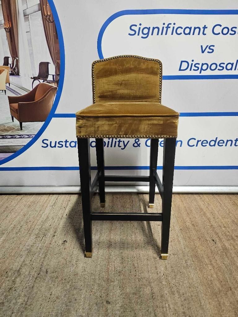 Lot 673: * Natalia Miyar Atelier Gold Velvet Bar Stool