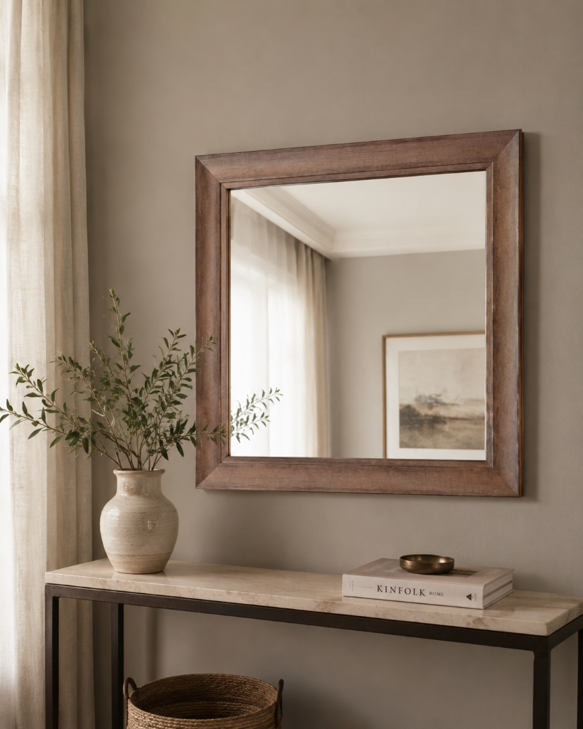 Lot 713: * Contemporary Square Bevelled Wall Mirror