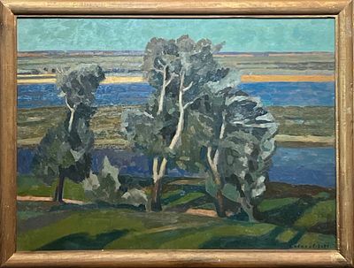 Иванов Виктор Иванович (1924). Серебристые тополя. 2001.